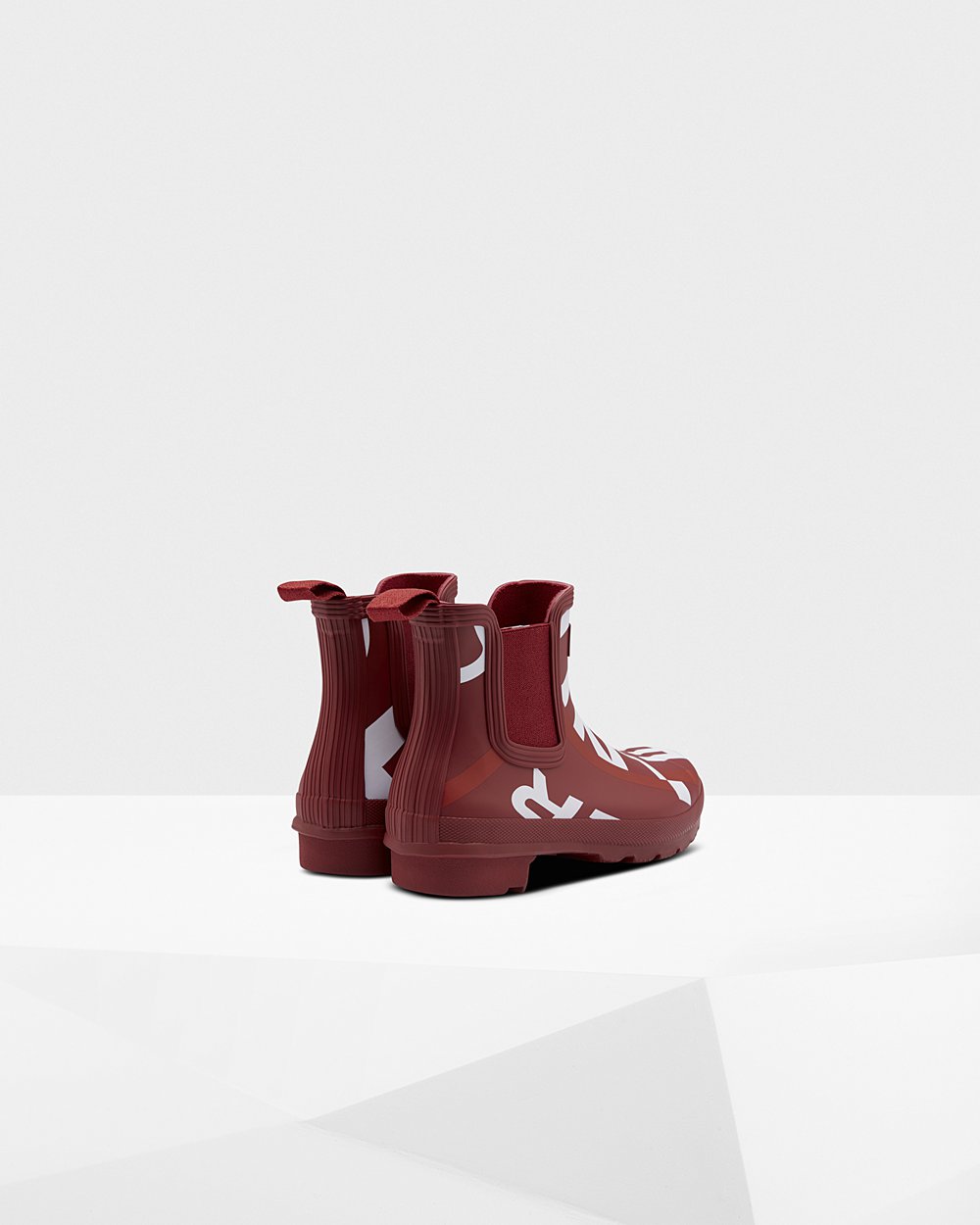 Botas Chelsea Hunter Mujer - Original Exploded Logo - Grises Rojos - KQEZWCP-90